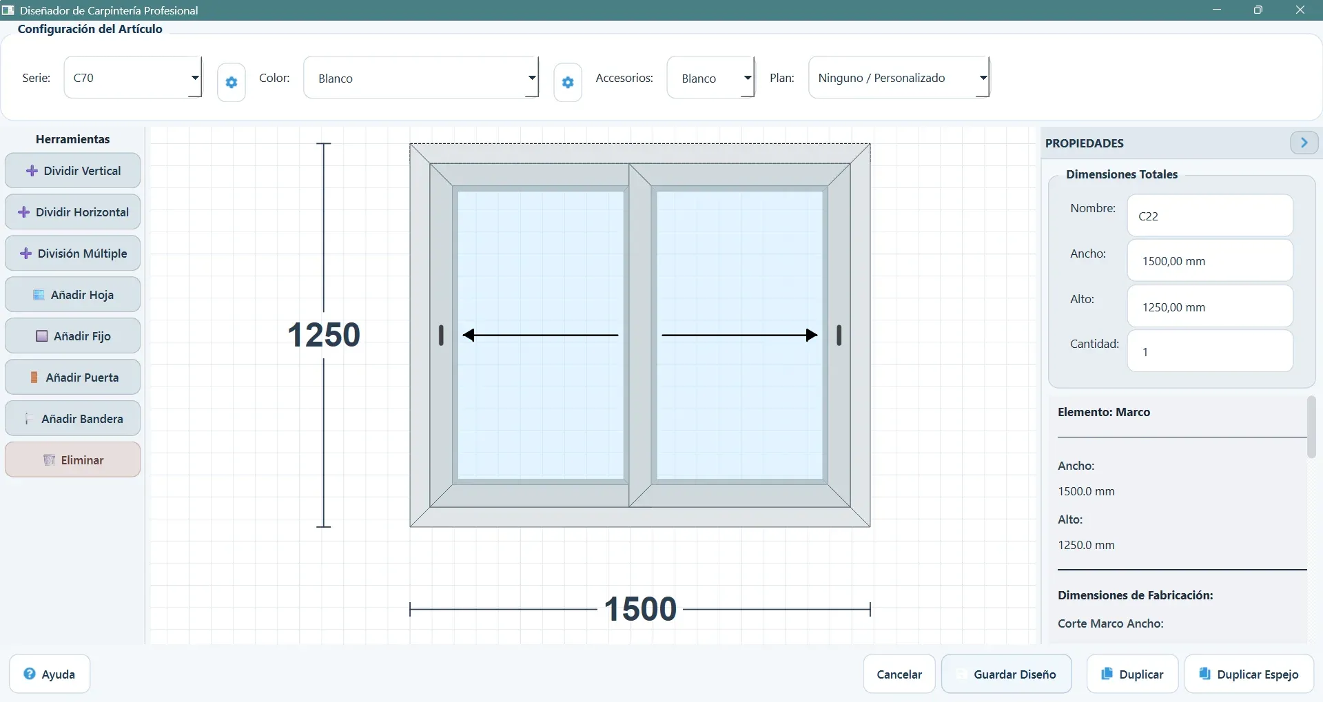Configuracion del articulo
